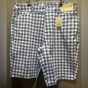 St. John’s Bay Size 16 Blue/White Bermuda Shorts NWT